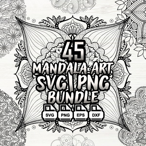 Mandala Svg Bundle Files for Cricut, Zentangle Svg, Mandala Clipart, Mandala Vector, Mandala Cut File, Digital Download Svg Bundle File.