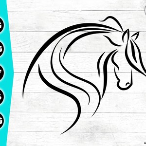 Tête de cheval SVG : fichier vectoriel pour Cricut, Silhouette (téléchargement numérique)