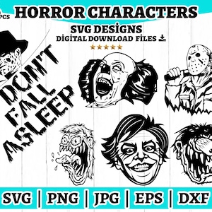 25 Horror characters Svg bundle, Horror Svg cricut cut file, Horror SVG Bundle, Horror Film Characters SVG, Halloween Svg, Horror SVG vector