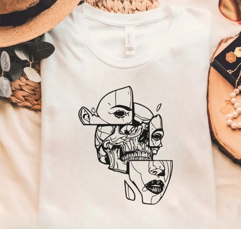 Skull Woman Face Svg Half Skull Skeleton Woman Face Svg Etsy