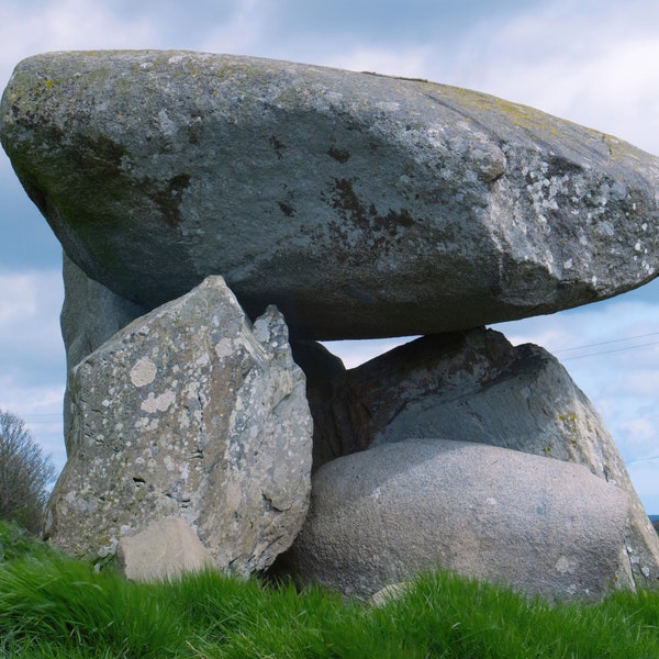 Slidderyford Dolmen, Irish Standing Stone, Megalith, Art, Landscape, High-Definition Print, Screensaver