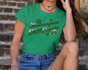 Camisa do dia de são patrício sheanigans t camisa engraçado irlandês sorte camiseta presente do dia de st pattys camisa da mulher bebendo tshirt