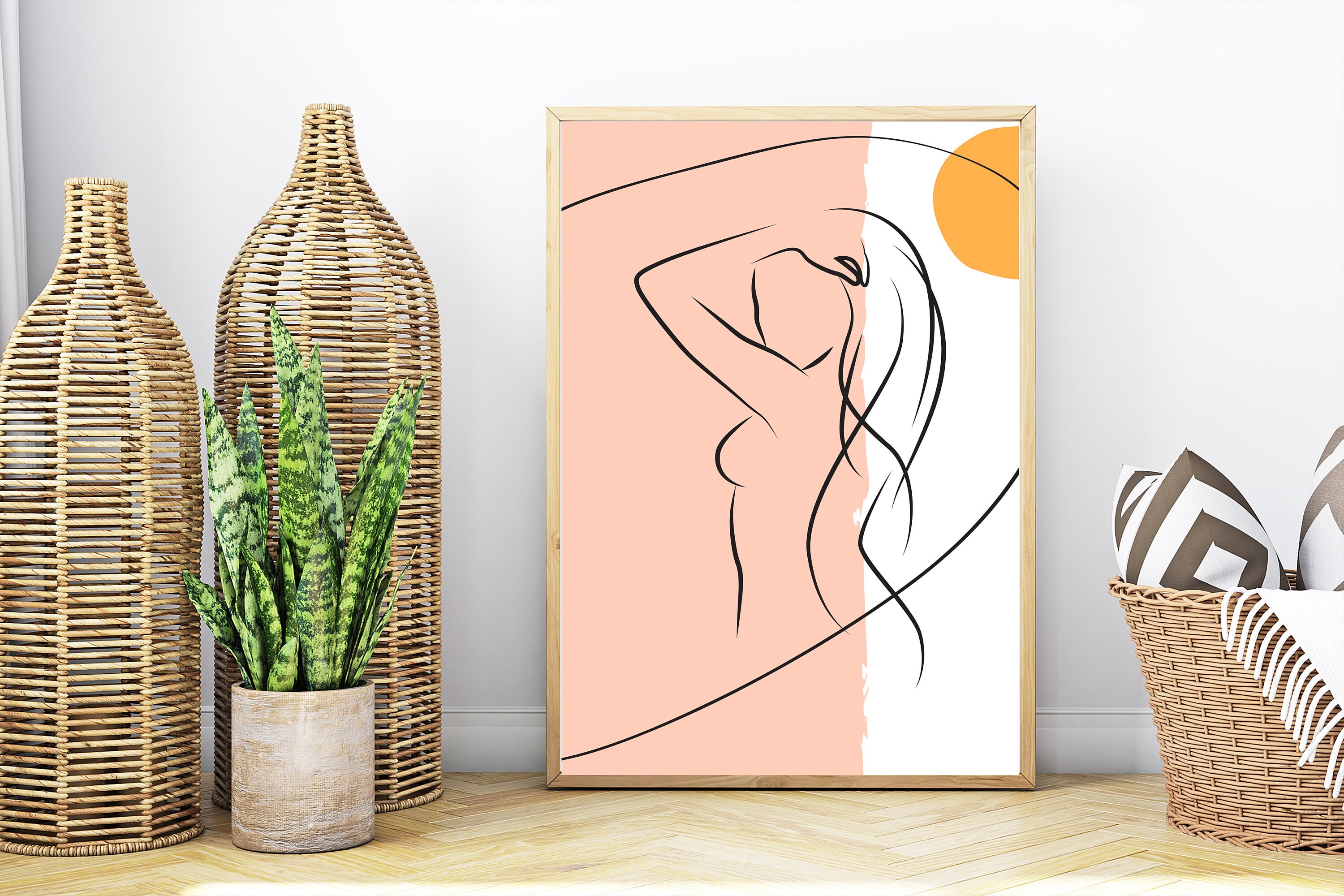 Female Line Art Print Nude Line Drawing Naked Woman Art Set - Etsy