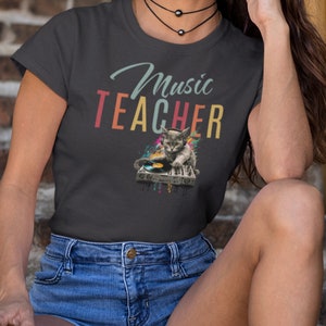 Music Teacher Shirt Music Teacher Gift for Music Teacher Music Professor Teacher Gifts Cat Mom T-Shirt Teacher Shirt Music Teacher T-shirt