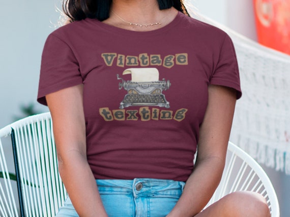 ライターTシャツ タイプライターグラフィック付きヴィンテージテキスト