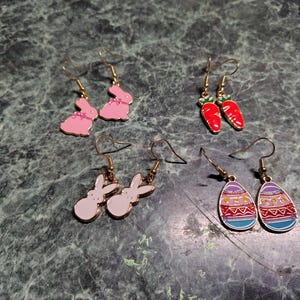 Easter themed earrings - bunny - egg - peep - carrot