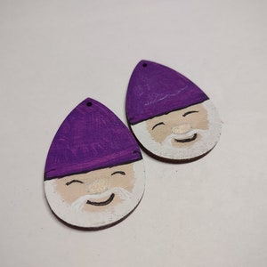Hand Painted Wooden Gnomes Earrings - Choice
