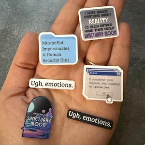 The Murderbot Diaries -- TINY sticker assortment -- Matte vinyl waterproof 6 sticker SET