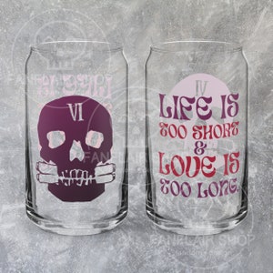 The Locked Tomb // Nona the Ninth -- &quot;Life is Too Short // 6th house&quot; -- 16 oz Can-shaped glass