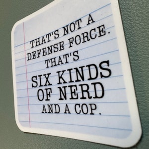 The Locked Tomb // Nona the Ninth -- &quot;Six Kinds of Nerd&quot; -- Matte vinyl waterproof sticker