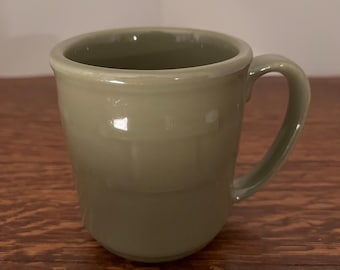 Longaberger Pottery Woven Traditions Sage Green 12oz Coffee Cup