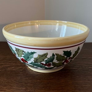Vintage Longaberger American Holly Pattern Large Mixing Bowl
