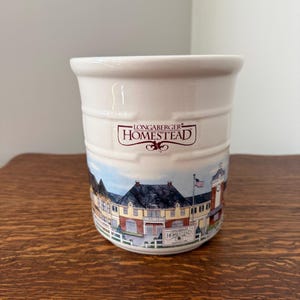 Longaberger Pottery Homestead 2 Quart Crock / Utensil Holder