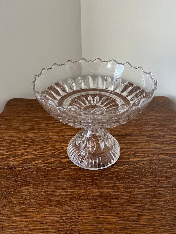 Vintage Glass Compote Centerpiece Bowl Etsy