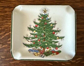 Vintage Barrington Ironstone Christmas Tree Ashtray or Trinket Tray Made in England 4.75"