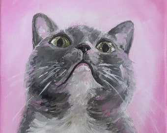 Tierportrait nach Ihrem Wunsch: Handgemaltes Acrylbild auf Leinwand