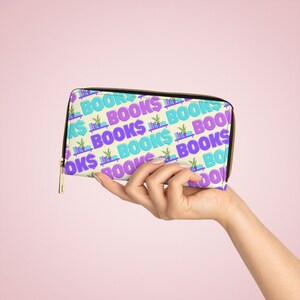 BOOKS Zipper Wallet Gift for Book Lover, Gift for Reader, Gift for Writer