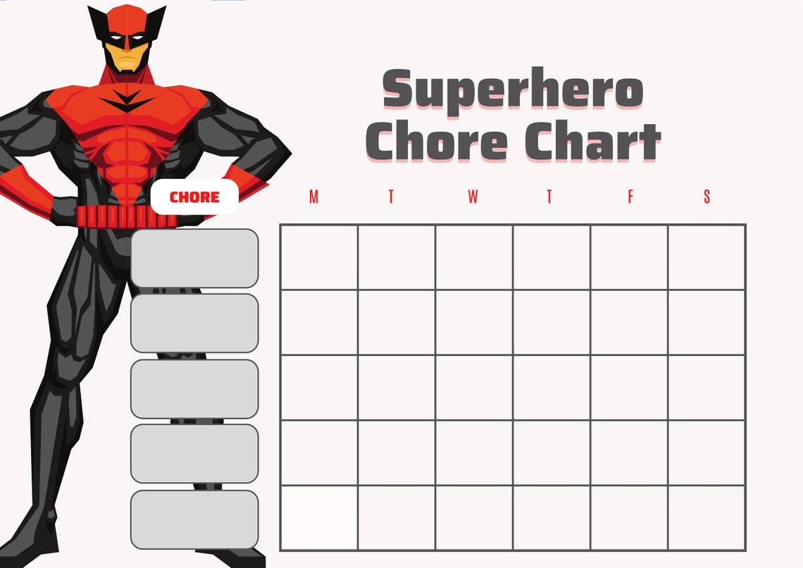 Weekly Chore Chart Printable Weekly Chore Chart Printable - Etsy