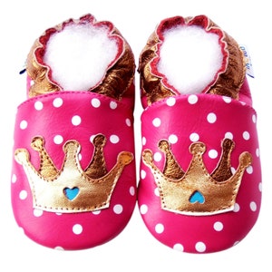 Best Seller Soft Sole Leather Baby Boys Girls Shoes Unisex Kid Shoes Infant Sandal Toddler Crib Moccasin Shoes Baby Booties 0-3 Y tiara fuchsia