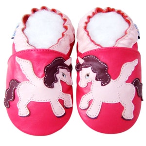 Best Seller Soft Sole Leather Baby Boys Girls Shoes Unisex Kid Shoes Infant Sandal Toddler Crib Moccasin Shoes Baby Booties 0-3 Y unicorn fuchsia