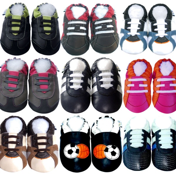 Chaussures sport pour enfants garçon fille athlétique, football, basketball, skateboard en cuir souple semelle Jinwood bebechaussons 0-3 ans