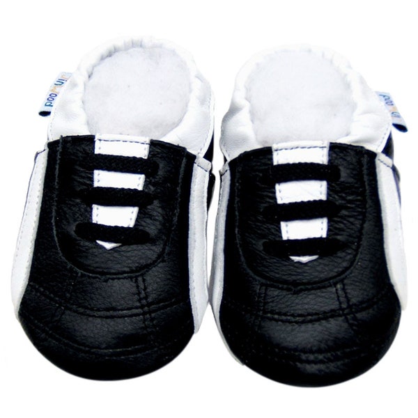 Kids Sport Shoes Boy Girl Runner, Soccer, Skateboard Sport Shoes Soft Leather Anti-Slip Sole Athletic Baby Booties 0-3Y