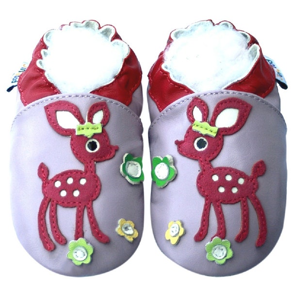 semelle souple en cuir véritable bébé filles garçons de berceau enfant en bas âge motif animal chaussons nouveau né à 3 ans