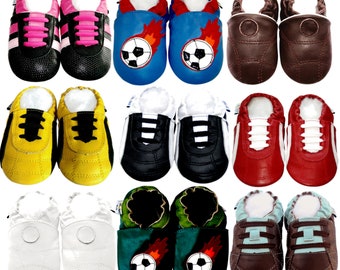 Kids Sport Shoes Boy Girl Runner, Soccer, Skateboard Sport Shoes Soft Leather Anti-Slip Sole Jinwood Athletic Baby Booties 0-3Y