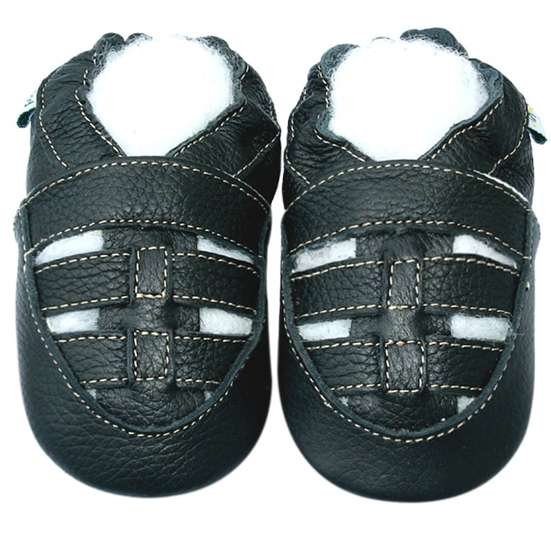 Soft Sole Baby Shoes Girls Boys Leather Sandal Anti-slip Bottom Infant Toddler Prewalk Summer Kids Sandal 0-3 years old sandal strap black
