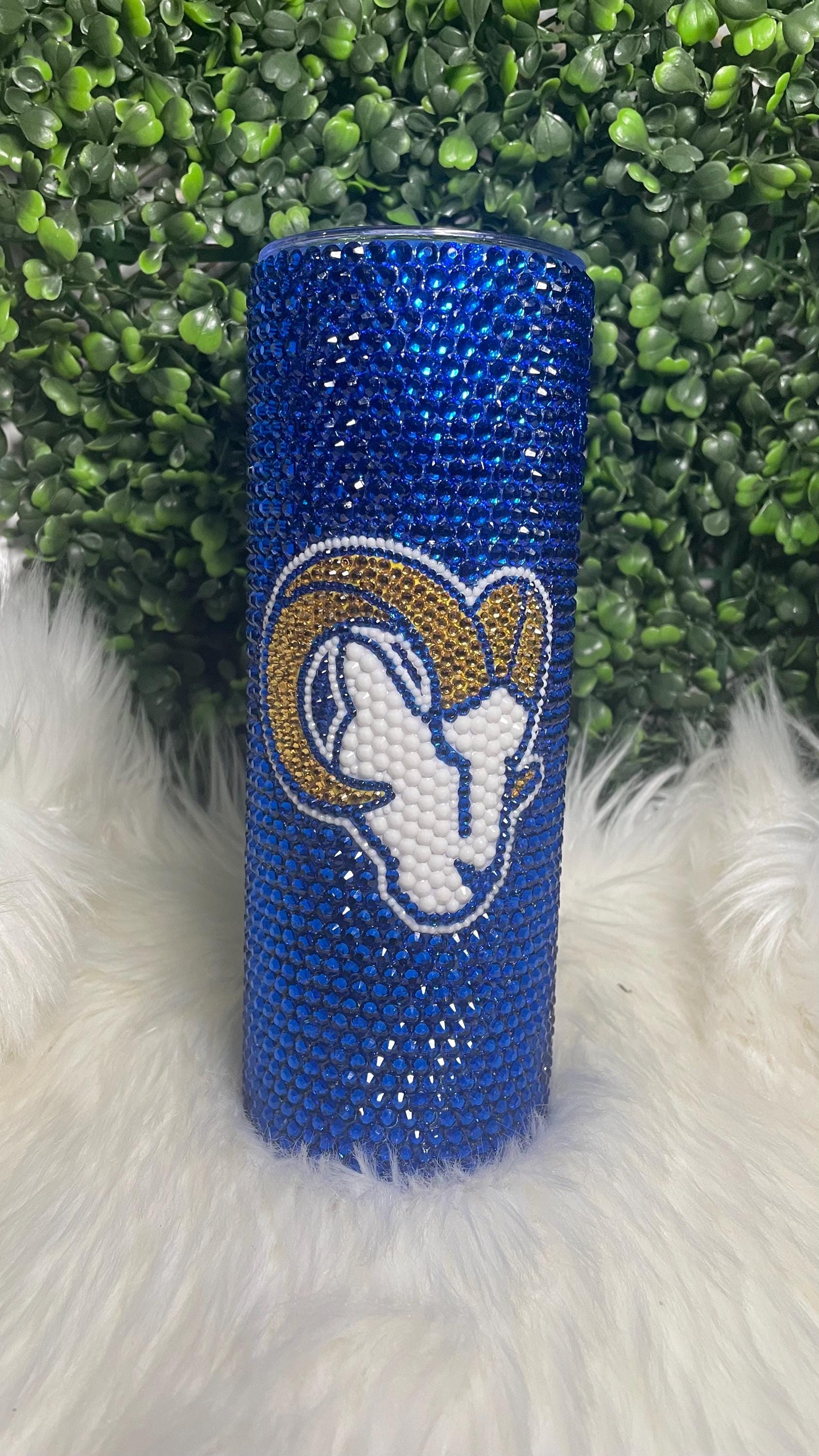 LA Rams Rhinestone Tumbler: Custom Football Fan Cup - Etsy