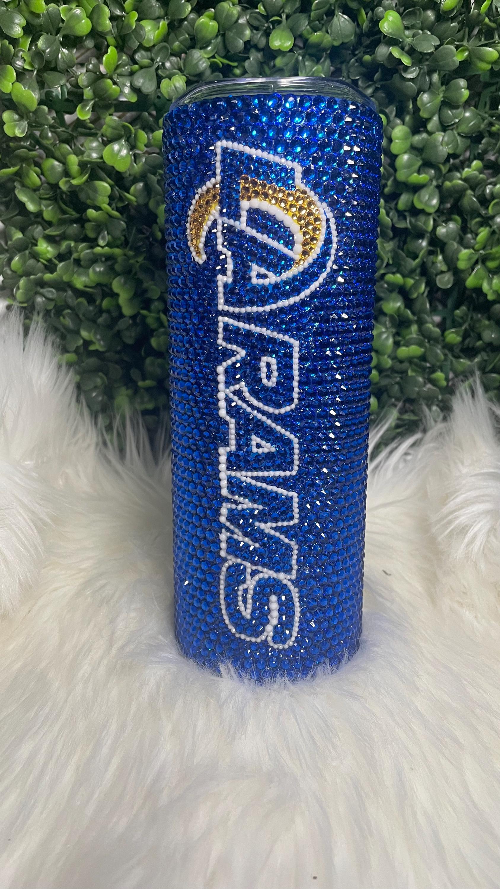 LA Rams Rhinestone Tumbler: Custom Football Fan Cup - Etsy