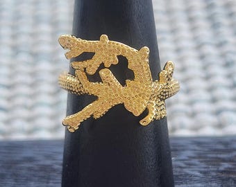 Adjustable Ocean Coral Ring 18k Gold Filled - Non Tarnish