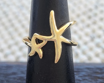 Adjustable Starfish Ring 18k Gold Filled - Non Tarnish