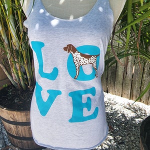 GSP LOVE Ladies Racerback Tank Top - I Love my German Shorthaired Pointer