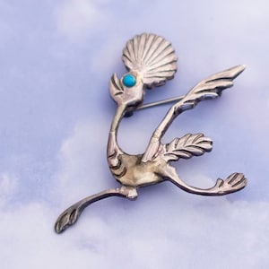 Vintage Mid-century Roadrunner Cartoon Brooch por Florenta - S13