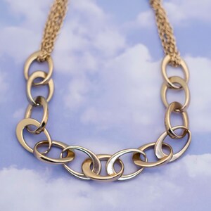 Vintage Boho Gold Tone Necklace 18 Inches - S9