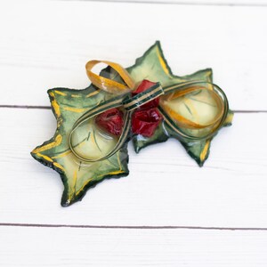 Vintage Ahornblätter Papier & Emaille Brosche - S30