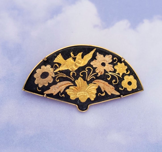 Lot De 3 Broches Anciennes - Motifs éventail Et Fleurs - Métal - Fabriqué En France - Occasion