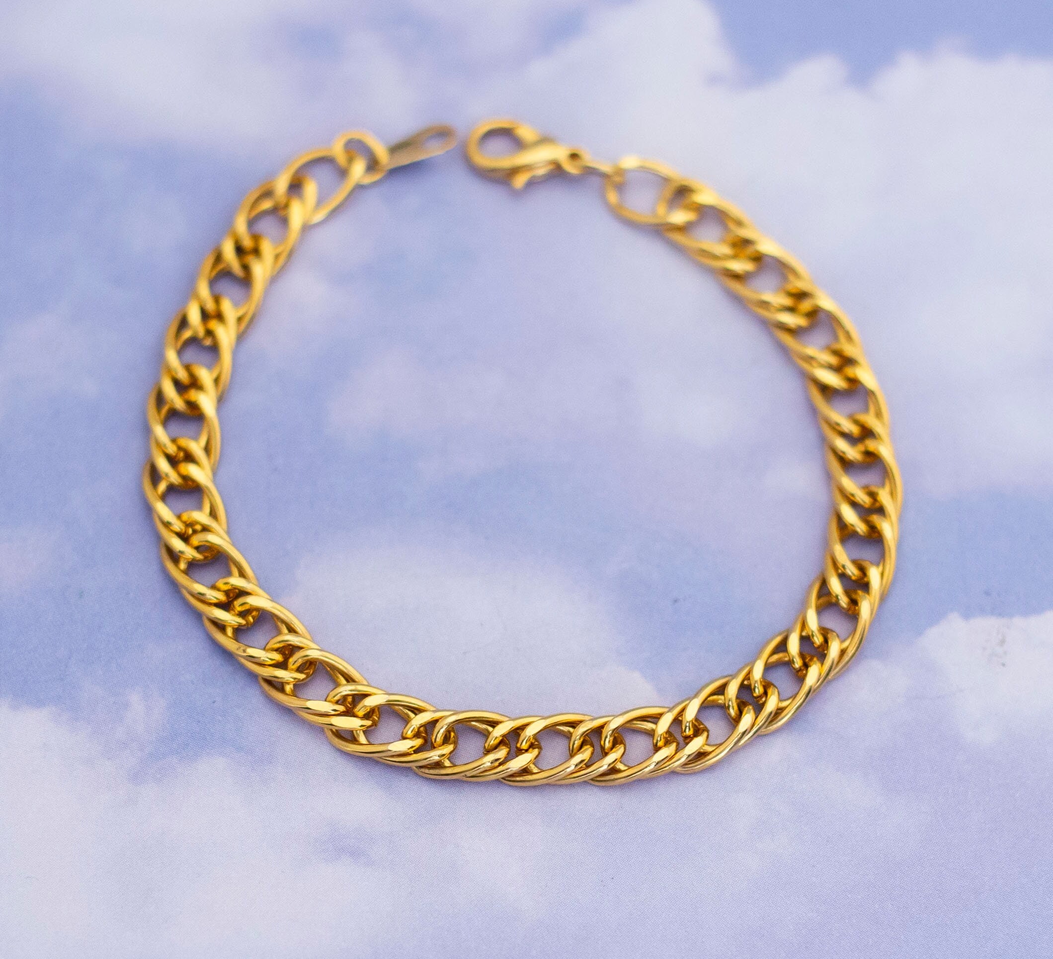 Vintage Minimalist Golden Double Link Chain Bracelet 8