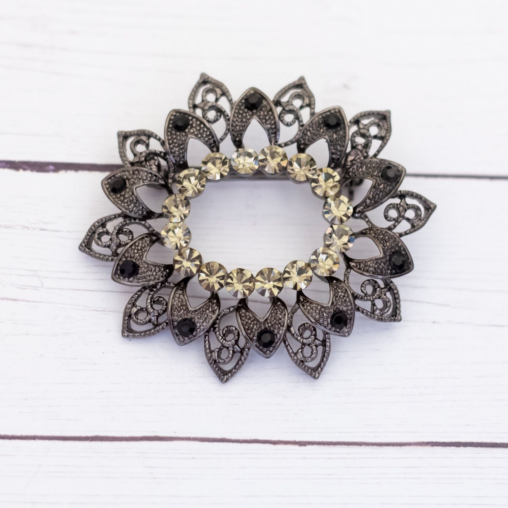 silver925アンティーク花瓶ブローチ antique-silver-rose-