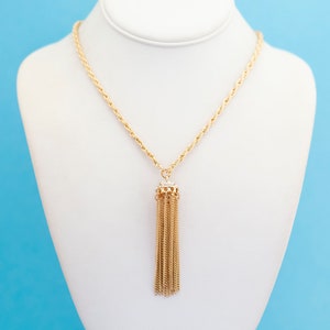 Vintage Victorian Gold-Tone &quot;Y&quot; Tassel Necklace 40 Inch - S25
