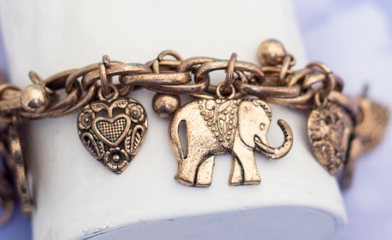 Vintage Boho & hippie Love Heart Elephant Charm B… - image 2