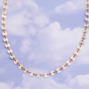 Vintage Minimalist Silver Tone Chain Necklace 36 Inches - S1