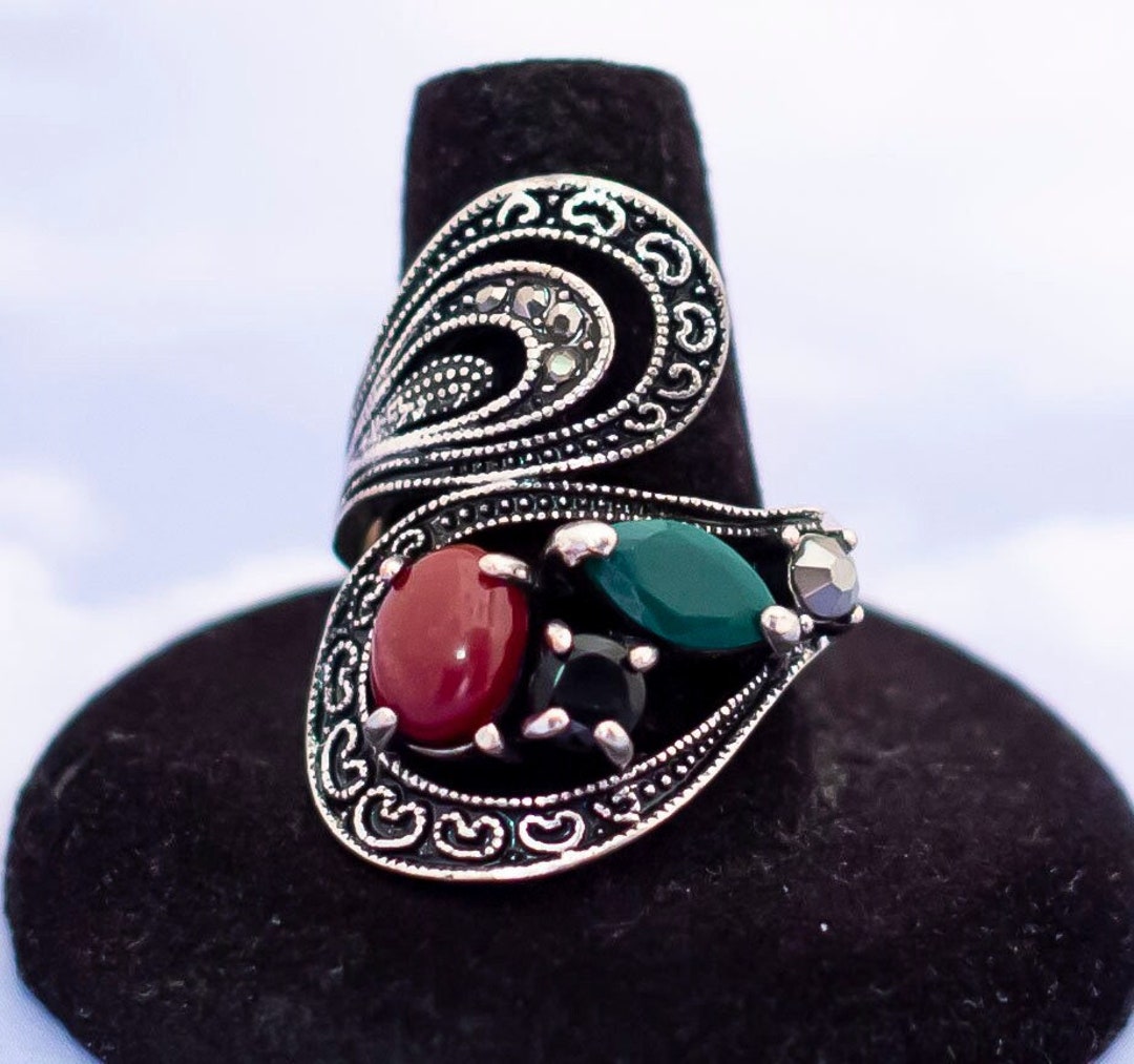Vintage Boho Heart Design Ring - S13 - Etsy