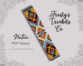 Webstuhl Perlen Armband Muster | Native Style, Cowboy Design (PDF Download)