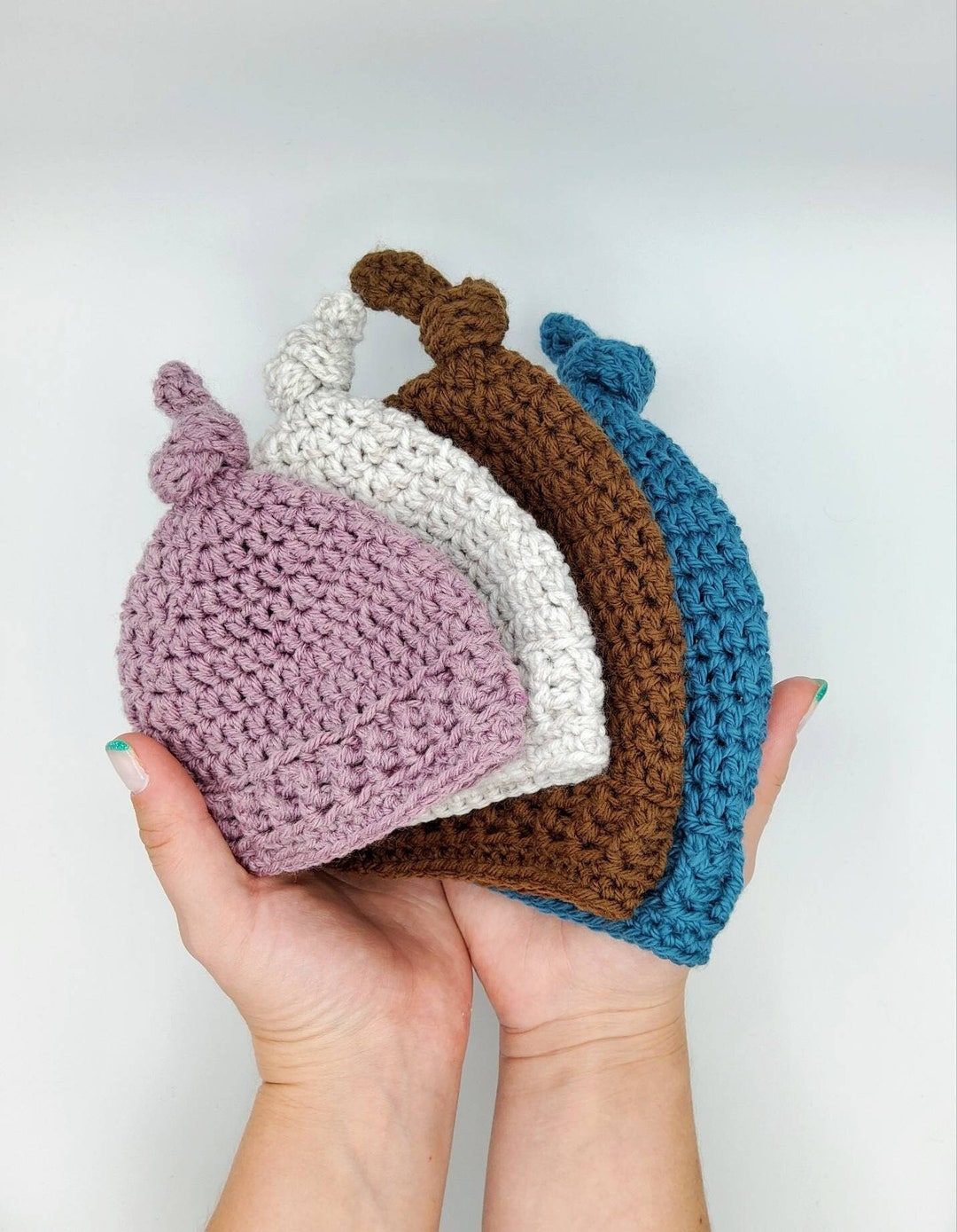 Baby Top Knot Hat Crochet Pattern Preemie Newborn 3 Months 6 Months