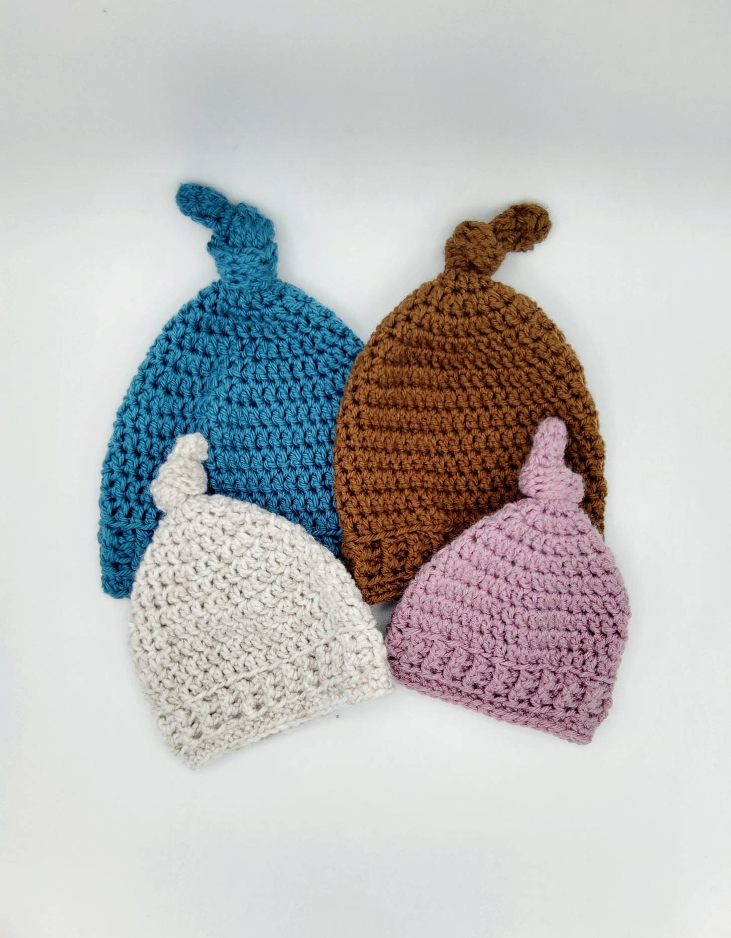 Baby Top Knot Hat Crochet Pattern Preemie Newborn 3 Months 6 Months Etsy