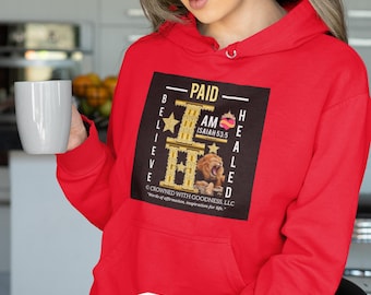 Paid, Believe, Healed Christian Hoodie | Isaiah 53:5 Faith-Based Sweatshirt | Healing Scripture Hoodie for Men & Women Apparel
