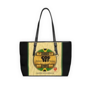 GOD 1st Jamaica Thrives - Black/Tan/Green Custom Designed Jamaican Themed PU Leather Shoulder Bag