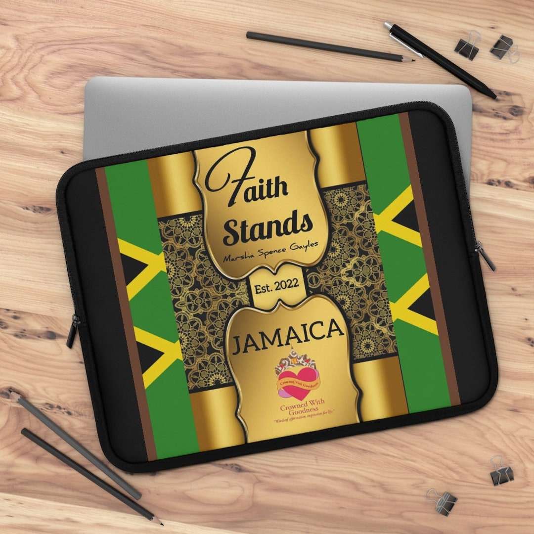 Faith Stands Jamaica 17 Jamaican Themed Laptop Sleeve Etsy